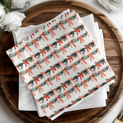 Christmas Bow Digital Paper, Holiday Seamless Pattern, Festive Xmas Print, Scrapbook Paper, Fabric Design, JPEG Files