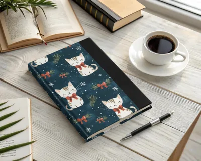Christmas Cat Seamless Pattern Digital Paper, Cute Holiday Kitty Print for Fabric, Festive Pet Design, Christmas Animal, Gift Wrap, Crafts