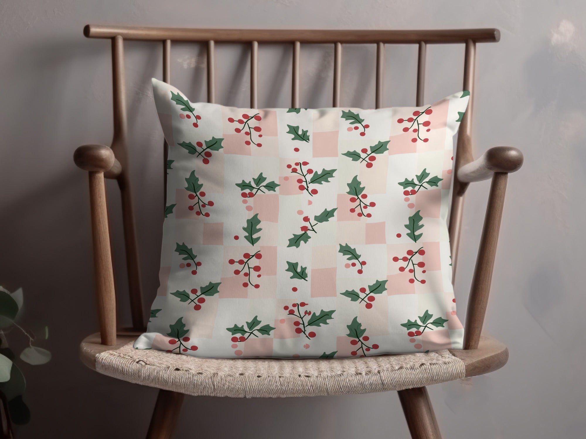 Christmas Checkered Background Pink and Green Seamless Simple Christmas Pattern Digital