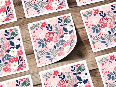 Christmas Ditsy Floral Seamless Blush Seamless Pattern Digital