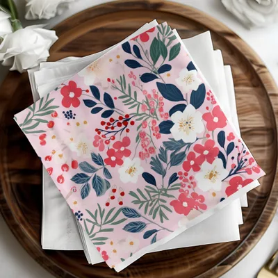 Christmas Ditsy Floral Seamless Blush Seamless Pattern Digital