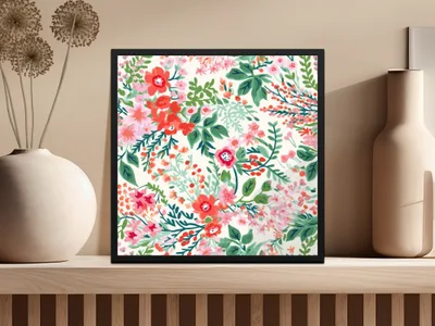 Christmas Ditsy Floral Seamless Maximalist Christmas Pattern