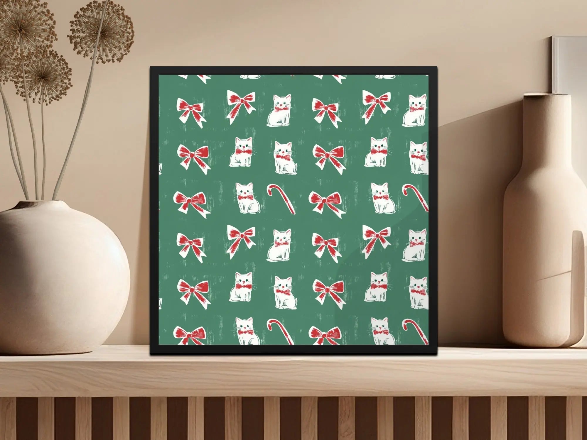 Bows Digital Paper, Seamless Pattern, Coquette Christmas Holiday Bows Fabric Design, Pink, Green Bows, Digital Download, forChristmas Kitties Digital Paper, Seamless Green Background, Candy Cane, Festive Pattern, Xmas Cats