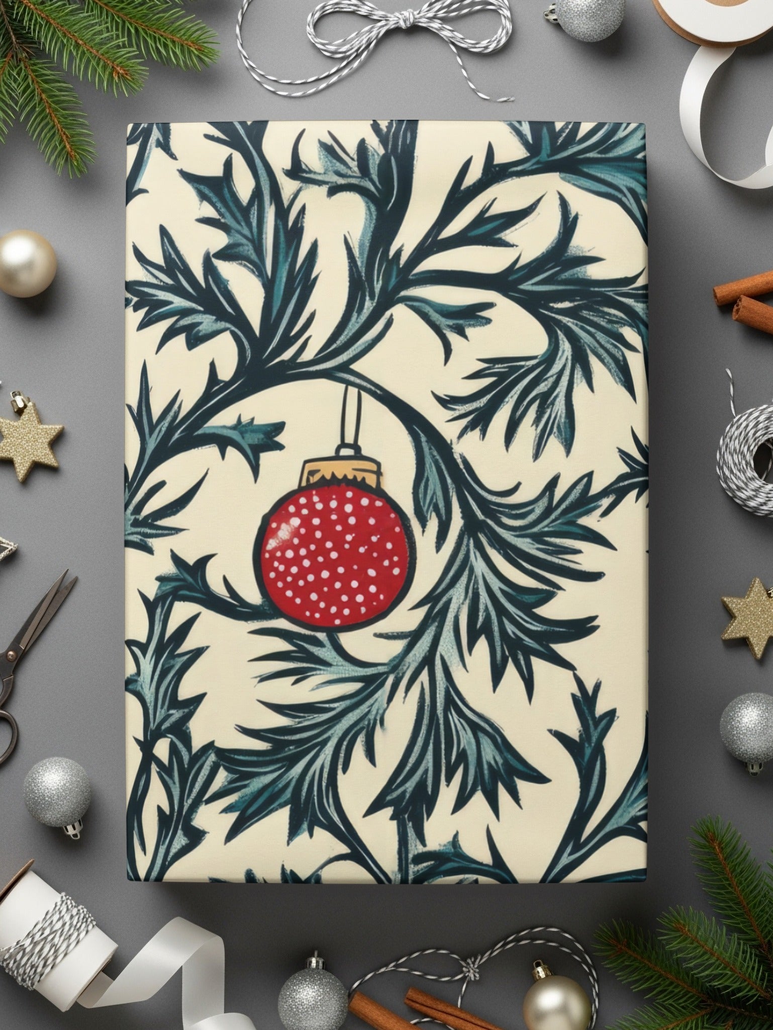 Christmas Ornament Seamless Pattern, Holiday Digital Paper, Festive Texture, Fabric Design, Scrapbooking, Digital Download