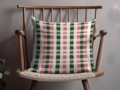 Christmas Pink and Green Gingham Seamless for Commercial Use Digital