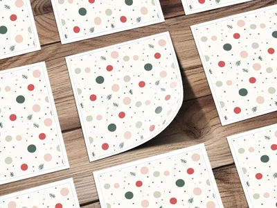 Christmas Pink and Green Polka Dots Seamless Pattern Simple Design