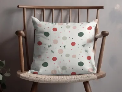 Christmas Pink and Green Polka Dots Seamless Pattern Simple Design