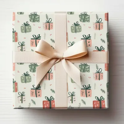 Christmas Pink and Green Seamless Simple Christmas Presents Pattern