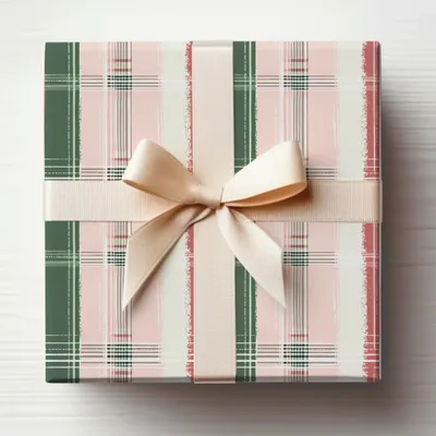 Christmas Tartan Pink and Green Seamless Simple Christmas Pattern