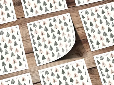 Christmas Tree Digital Paper, Festive Seamless Pattern, Holiday Digital Paper, Winter Forest Pattern, Commercial Use Digital Background