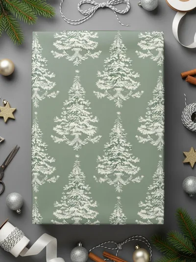 Christmas Tree Digital Paper, Seamless Pattern, Holiday Digital Paper, Scrapbooking Paper, Festive Background, Green Pattern, JPEG File