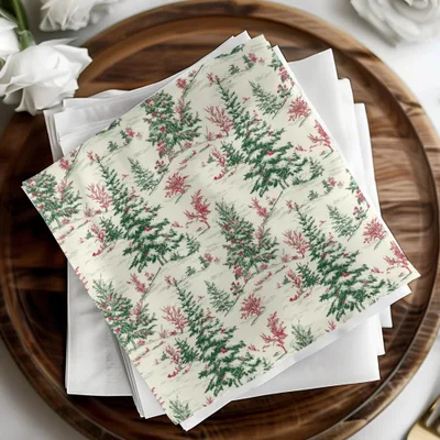 Christmas Tree Digital Seamless Pattern, Holiday Digital Paper, Winter Landscape, Christmas Design, Festive Digital Paper, Xmas Repeat