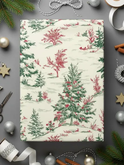 Christmas Tree Digital Seamless Pattern, Holiday Digital Paper, Winter Landscape, Christmas Design, Festive Digital Paper, Xmas Repeat