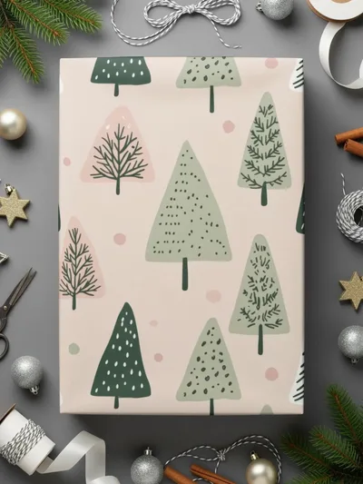 Christmas Tree Pattern Digital Download, Holiday Seamless Pattern, Winter Forest Digital Paper, Scrapbook Paper, JPEG Files, Digital