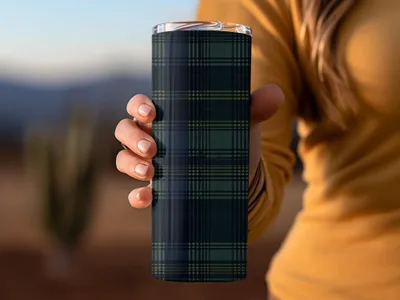 Classic Blue Green and Yellow Plaid Design Scottish Tartan Seamless Background