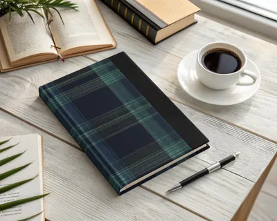 Classic Navy Blue and Green Tartan Seamless Digital