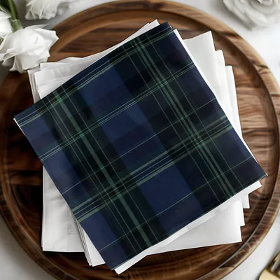 Classic Navy Blue Tartan Seamless Pattern for Crafts