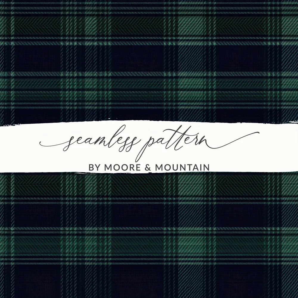 Classic Navy with Green Scottish Plaid Seamless Pattern
