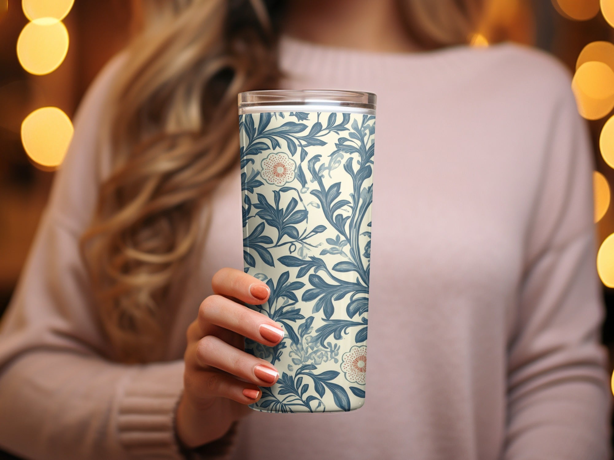 Classic Pattern by William Morris Vines Background Blue and Red Digital
