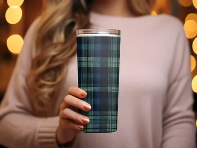 Classic Plaid Seamless Texture Navy Blue Hunter Green Tartan Pattern Digital