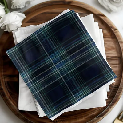 Classic Style Navy Blue Tartan Seamless Digital