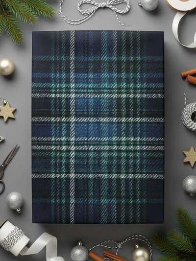 Classic Style Navy Blue Tartan Seamless Digital