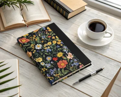 Colorful Floral Pattern Spring Summer Black Seamless Digital Pattern