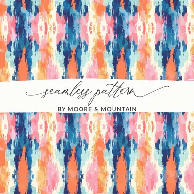 Colorful Ikat Digital Paper, Bright Boho Repeat Pattern, Seamless Tribal Print, Commercial Use POD, Ethnic Wallpaper, Southwest Design