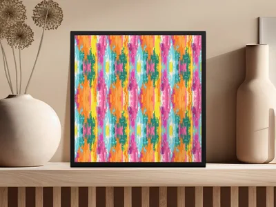 Colorful Ikat Digital Paper, Modern Tribal Pattern, Seamless Boho Jpg, Vibrant Ethnic Pattern, Commercial Use POD Pattern