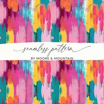 Colorful Ikat Digital Paper, Seamless Boho JPG, Modern Tribal Pattern, Commercial Use POD Pattern, Vibrant Ethnic Texture, Textile Repeat