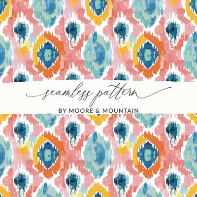 Colorful Ikat Digital Pattern, Modern Tribal Print, Seamless Boho JPG, Commercial Use, Vibrant Ethnic Wallpaper, Bold Aztec Design