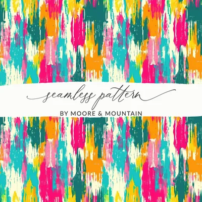 Colorful Ikat Seamless Pattern Digital Paper, Modern Tribal Print, Boho Fabric Design, Commercial Use POD, Vivid Woven Texture, Aztec