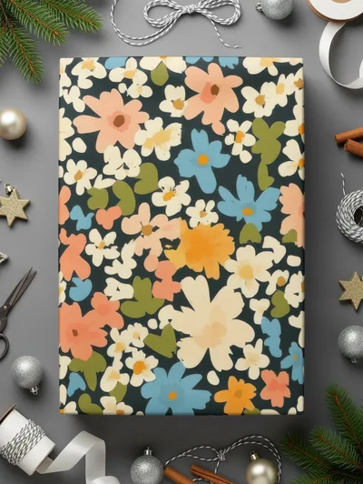 Colorful Spring Ditsy Floral Background Art Digital