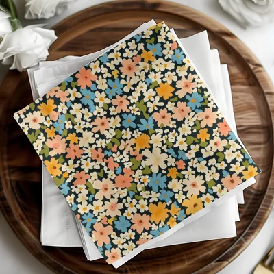 Colorful Spring Ditsy Floral Background Art Digital