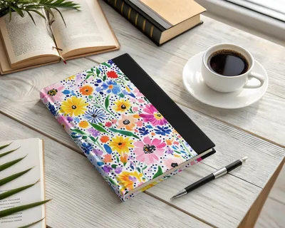 Colorful Spring Watercolor Floral Pattern, Summery Floral Background With Dots