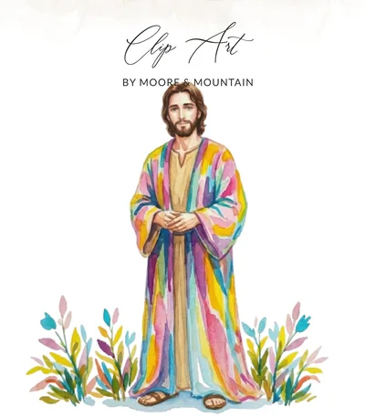 Colorful Watercolor Jesus Christ Digital Print, Modern Christian Wall Art, Inspirational Faith Decor, Religious Art Download