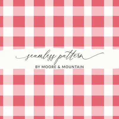 Coral Pink Gingham Seamless Pattern, Gingham Digital Paper Bundle Commercial License, Checkered Pattern, Buffalo Check Digital, PNG