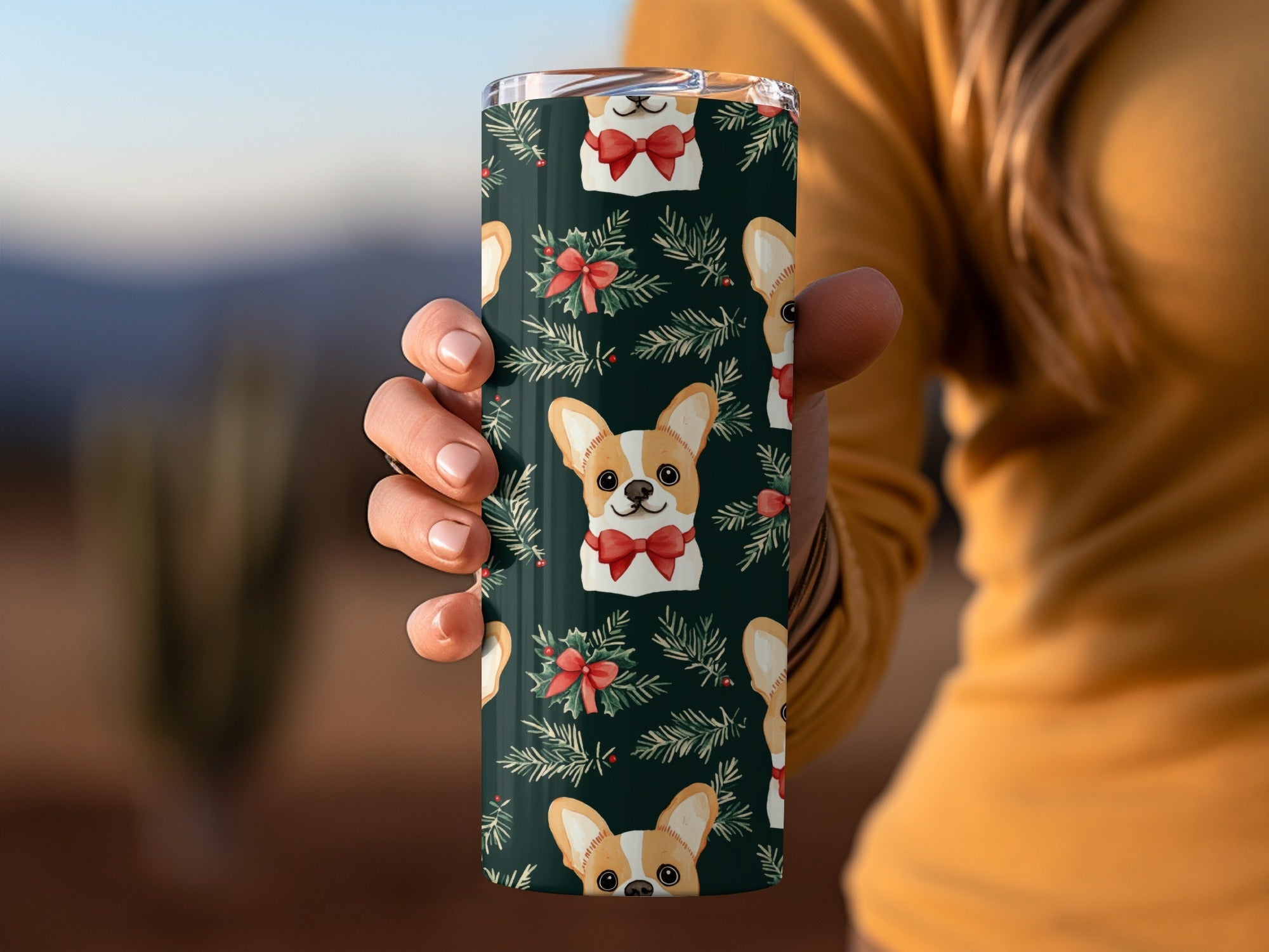 Corgi Dog Christmas Digital Paper, Cute Puppy Pattern, Holiday Green Background, Winter Pet Design, Festive Digital Download