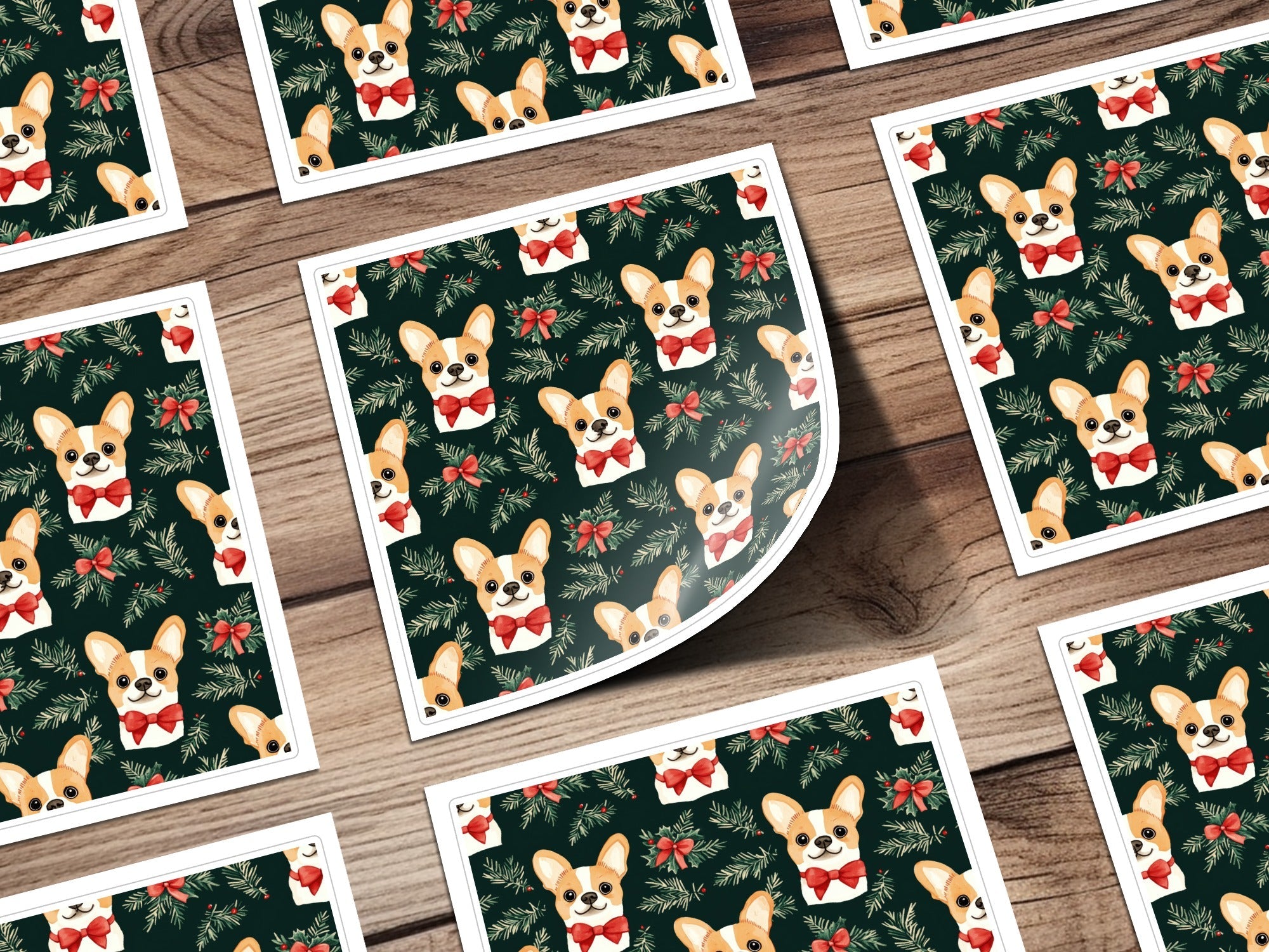 Corgi Dog Christmas Digital Paper, Cute Puppy Pattern, Holiday Green Background, Winter Pet Design, Festive Digital Download