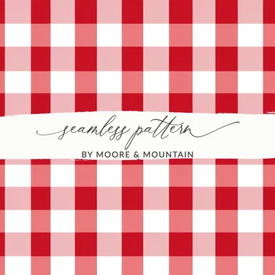 Crimson Gingham Seamless Pattern, Buffalo Check Digital Paper, Commercial Use