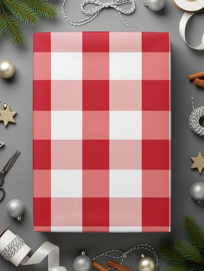Crimson Gingham Seamless Pattern, Buffalo Check Digital Paper, Commercial Use
