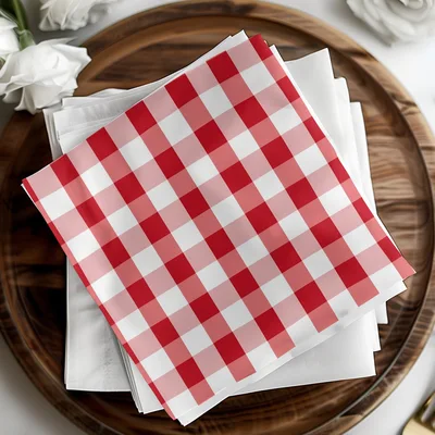 Crimson Gingham Seamless Pattern, Buffalo Check Digital Paper, Commercial Use