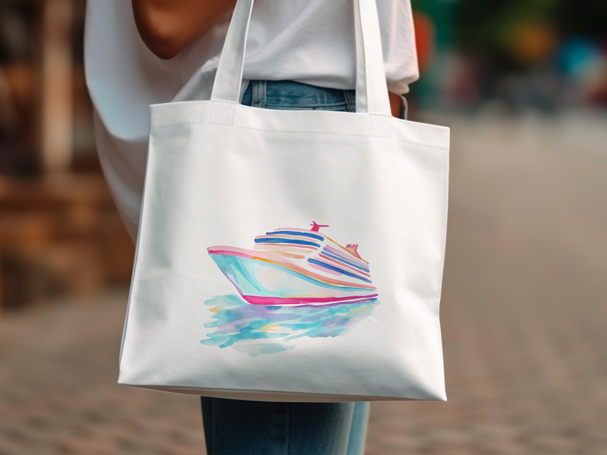 Cruise Ship SVG Digital Art File, Modern Pastel Cruise Vacation PNG, Travel Art Print Instant Download, Nautical Home Decor SVG