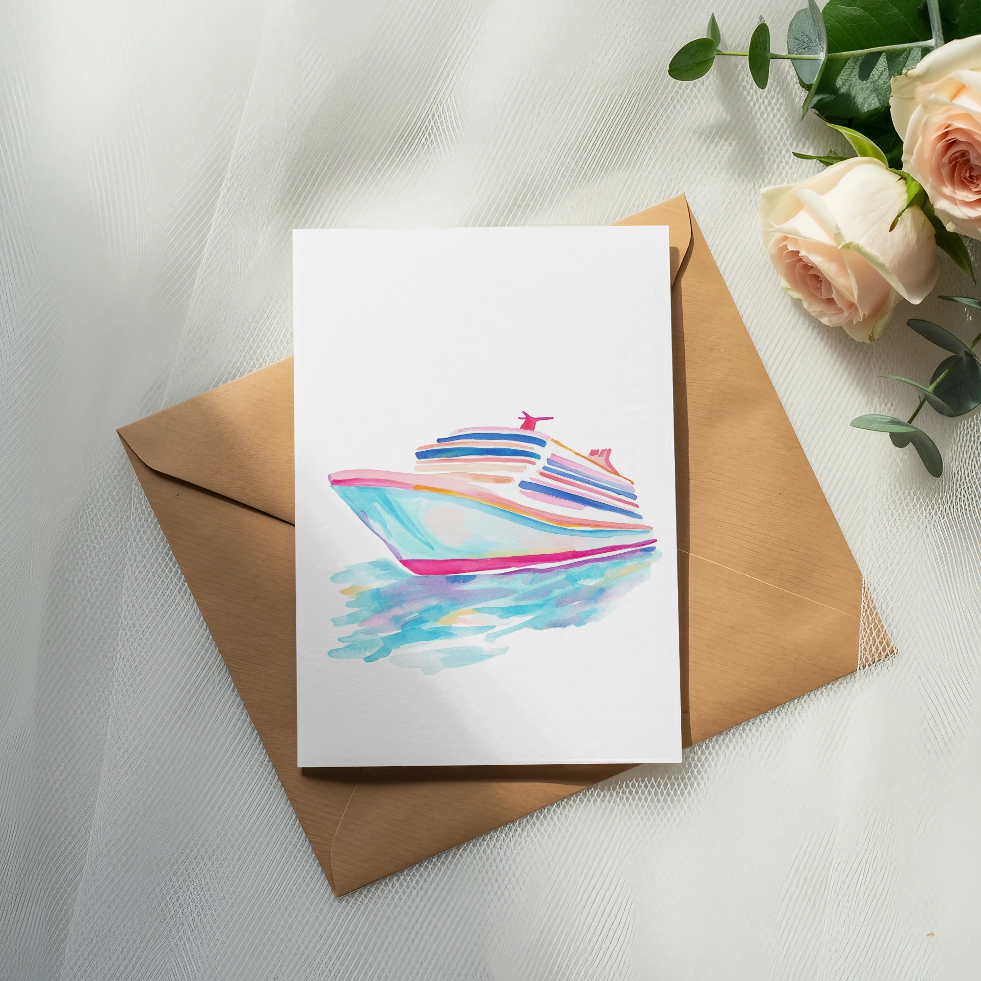 Cruise Ship SVG Digital Art File, Modern Pastel Cruise Vacation PNG, Travel Art Print Instant Download, Nautical Home Decor SVG