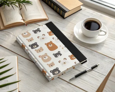 Cute Bear Seamless Pattern Digital Paper, Nursery Animal Pattern, Kids Fabric Design, 12x12 JPEG Files, Repeating Pattern Digital