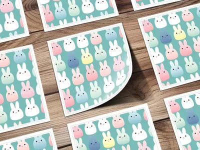 Cute Bunny Seamless Pattern Digital Paper, Pastel Rabbit Repeat Pattern File Download, Kawaii Bunny Fabric Design, Kid Room Digital Design