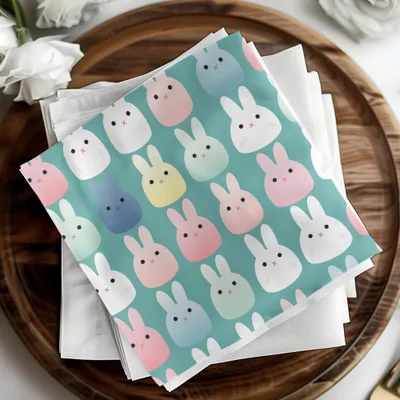 Cute Bunny Seamless Pattern Digital Paper, Pastel Rabbit Repeat Pattern File Download, Kawaii Bunny Fabric Design, Kid Room Digital Design