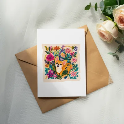 Cute Chihuahua SVG Digital Download, Whimsical Floral Dog Art File, Pet Lover Gift, Vibrant Flower Illustration Digital SVG