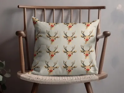 Cute Christmas Reindeer Seamless Pattern for Holiday Rudolph Seamless Background