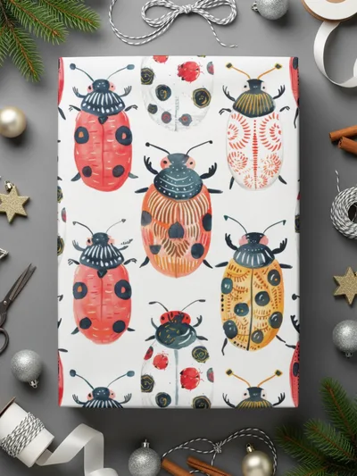Cute Colorful Beetle and Ladybug Pattern Digital Download |Seamless Bugs Pattern JPEG